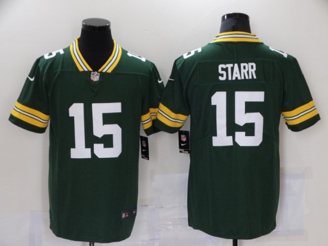 Green Bay Packers 15 Bart Starr Football Jersey Legend Green