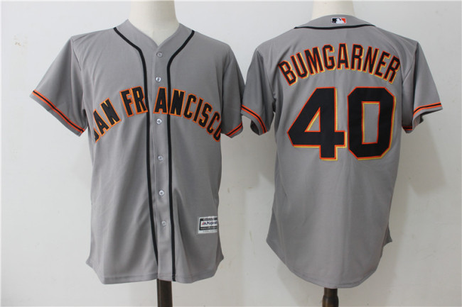 San Francisco Giants 40 Madison Bumgarner Baseball Jersey Gray Fans