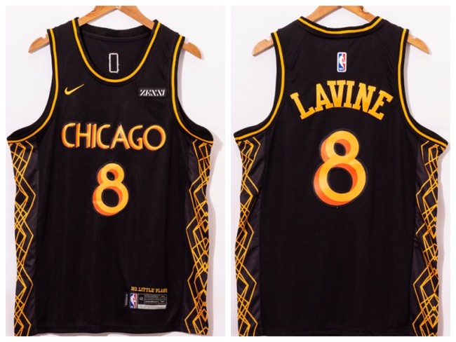 Nike Chicago Bulls 8 Zach LaVine Basketball Jersey Black City Edition