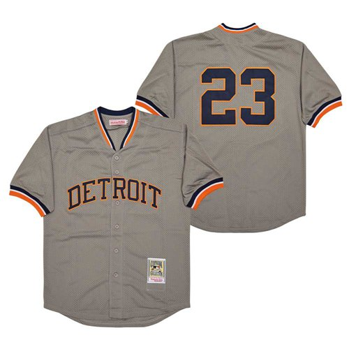 Detroit Tigers 23 Kirk Gibson Baseball Jersey Gray Retro