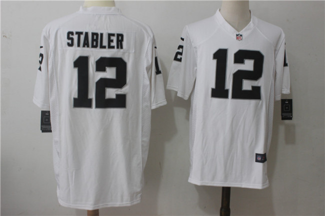 Oakland Raiders 12 Ken Stabler Football Jersey White Fan Edition