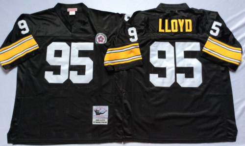 Pittsburgh Steelers 95 Greg Lloyd Football Jersey Black Retro