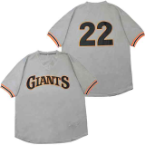 San Francisco Giants 22 Will Clark Baseball Jersey Gray Retro