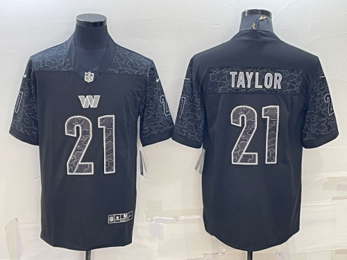 Washington Redskins 21 Sean Taylor Football Jersey Black Reflector