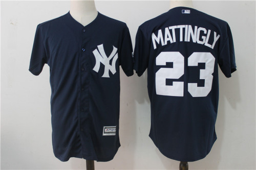 New York Yankees 23 Don Mattingly Baseball Jersey Navy Blue Fan version