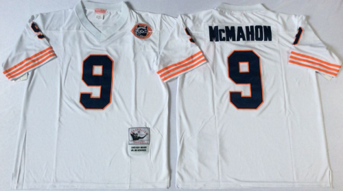 Chicago Bears 9 Jim McMahon Football Jersey White Retro