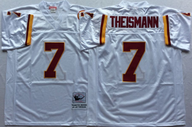 Washington Redskins 7 Joe Theismann Football Jersey White Retro