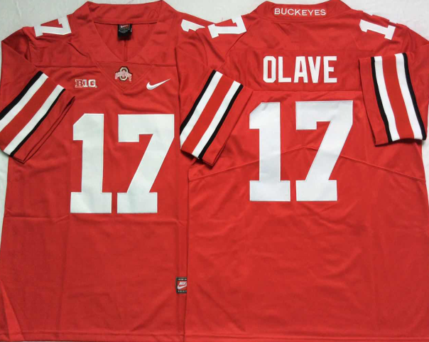 New Ohio State 17 Chris Olave Limited College Football Jersey Red