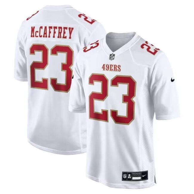 San Francisco 49ers 23 Christian McCaffrey Football Jersey Legend Fashion White