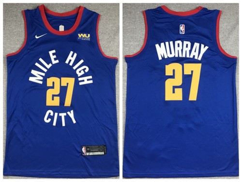Nike Denver Nuggets 27 Jamal Murray Basketball Jersey White Blue version