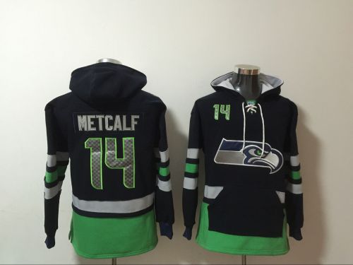 Seattle Seahawks 14 DK Metcalf Hoodies Football Jersey Black