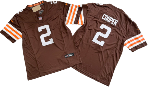 Cleveland Browns 2 Amari Cooper Football Jersey Brown Three Dynasties