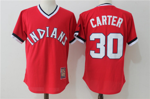 Cleveland indians 30 Joe Carter Baseball Jersey Red Retro