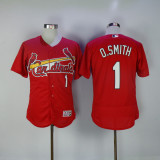 St.Louis Cardinals 1 Ozzie Smith Flexbase Baseball Jersey Red