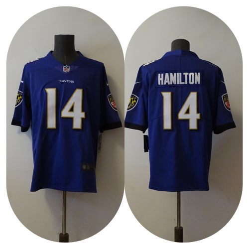 Baltimore Ravens 14 Kyle Hamilton Football Jersey Limited Purple