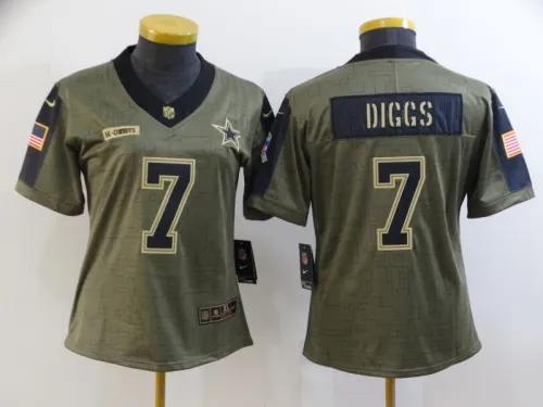 Women Dallas Cowboys 7 Trevon Diggs Football Jersey New salute