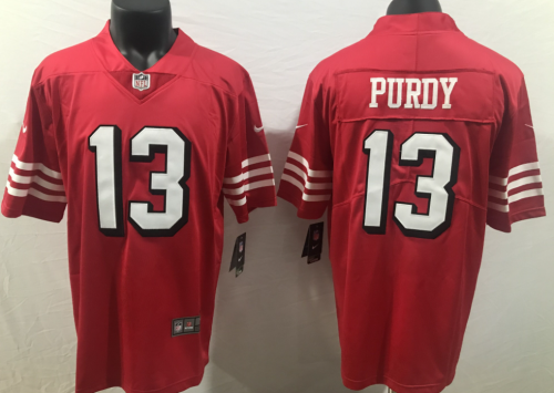 San Francisco 49ers 13 Brock Purdy Football Jersey Red