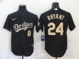 Nike Los Angeles Dodgers 8 and 24 Kobe Bryant Baseball Jersey Black Dodge fashion fans