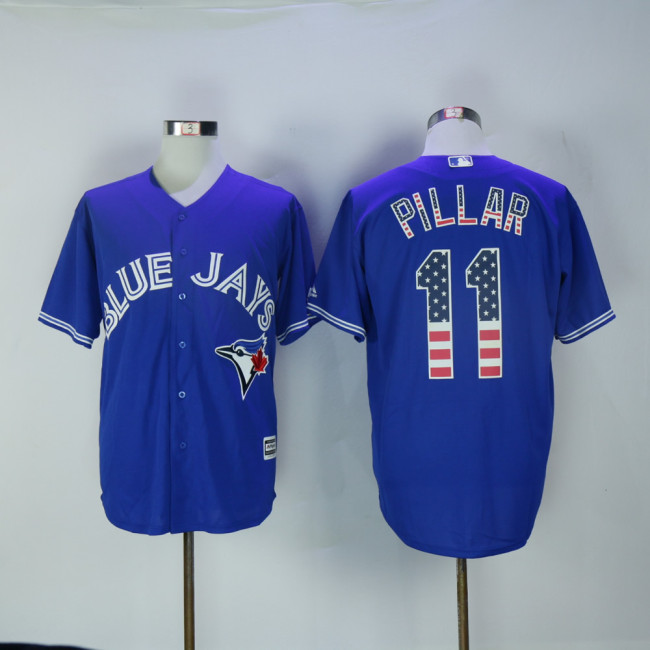 Toronto Blue Jays 11 Kevin Pillar Baseball Jersey Blue National flag