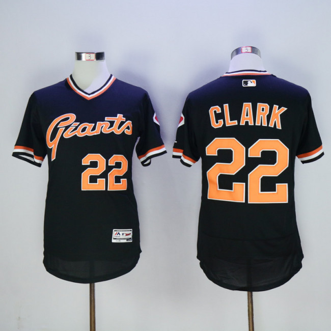 San Francisco Giants 22 Will Clark Flexbase Baseball Jersey Black