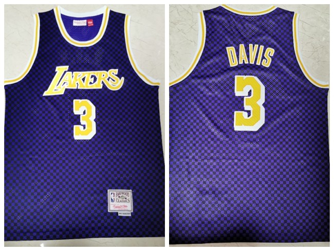 Los Angeles Lakers 3 Anthony Davis Basketball Jersey Purple Retro