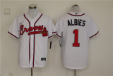 Nike Atlanta Braves 1 Ozzie Albies Baseball Jersey White