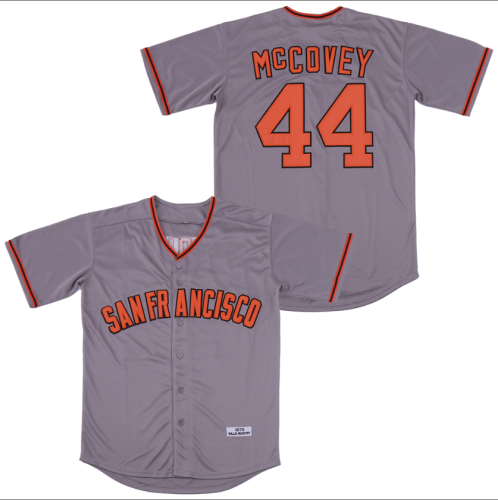 San Francisco Giants 44 Willie McCovey Baseball Jersey Gray