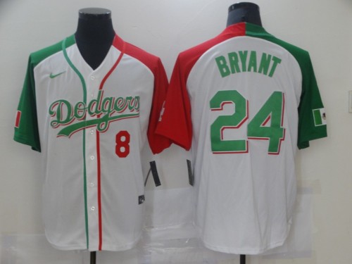 Nike Los Angeles Dodgers 8 and 24 Kobe Bryant Baseball Jersey White