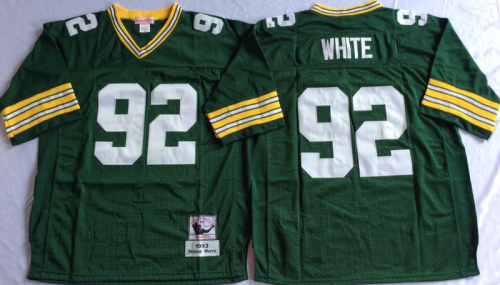 Green Bay Packers 92 Reggie White Football Jersey Green Retro