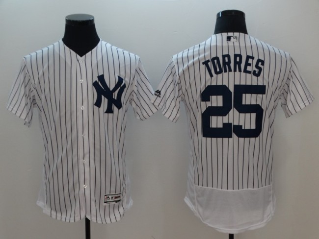 New York Yankees 25 Gleyber Torrese Flexbase Baseball Jersey White