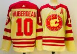 Adidas Calgary Flames 10 Jonathan Huberdeau Ice Hockey Jersey Beige