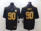 Pittsburgh Steelers 90 T.J. Watt Football Jersey Legend Black Leopard Print