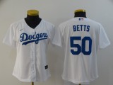 Women Nike Los Angeles Dodgers 50 Mookie Betts Baseball Jersey White