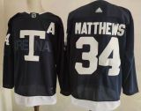 Adidas Toronto Maple Leafs 34 Auston Matthews Ice Hockey Jersey Black