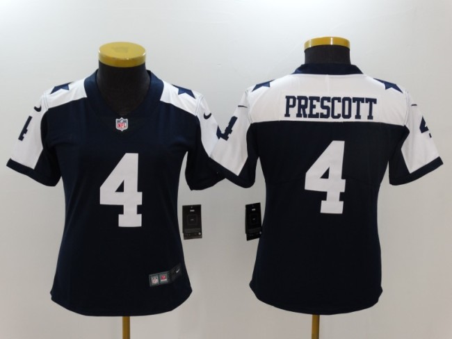 Women Dallas Cowboys 4 Dak Prescott Football Jersey Legend Navy Blue