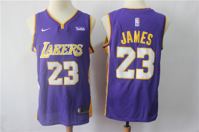 Nike Los Angeles Lakers 23 LeBron James Basketball Jersey purple Fan