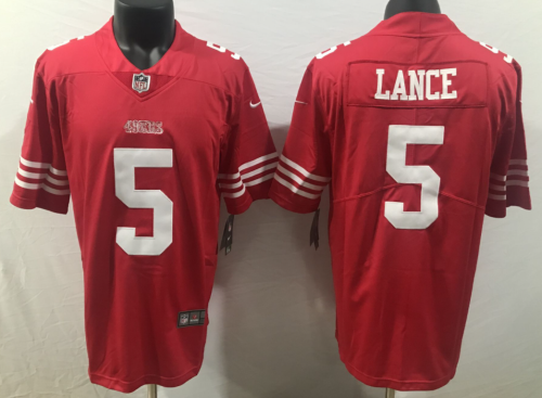 San Francisco 49ers 5 Trey Lance Football Jersey Legend Red