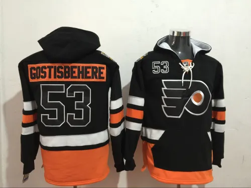 Classic Philadelphia Flyers 53 Shayne Gostisbehere Ice Hoodies Hockey Jersey Black