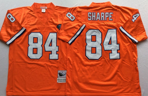 Denver Broncos 84 Shannon Sharpe Football Jersey Orange Retro