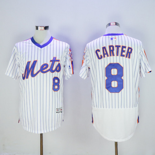 New York Mets 8 Gary Carter Flexbase Baseball Jersey White