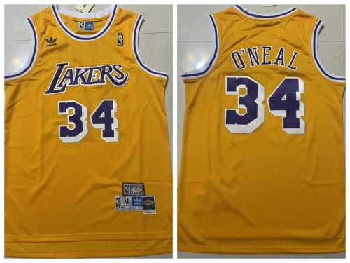 Los Angeles Lakers 34 Shaquille O'Neal Basketball Jersey Yellow