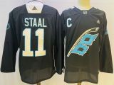 Carolina Hurricanes 11 Jordan Staal Ice Hockey Jersey Navy Blue