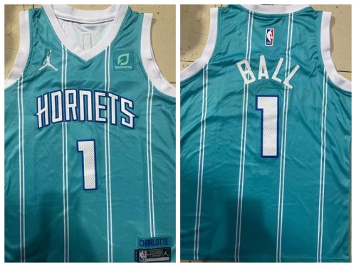 Youth Jordan New Orleans Hornets 1 Lamelo Ball Basketball Jersey Green