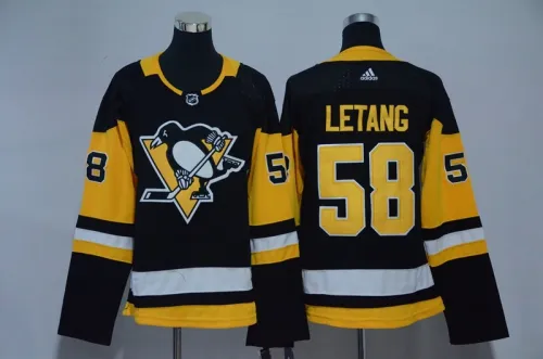 Youth Adidas Classic Pittsburgh Penguins 58 Kris Letang Ice Hockey Jersey Black