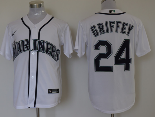 Nike Seattle Mariners 24 Ken Griffey Baseball Jersey White Fan