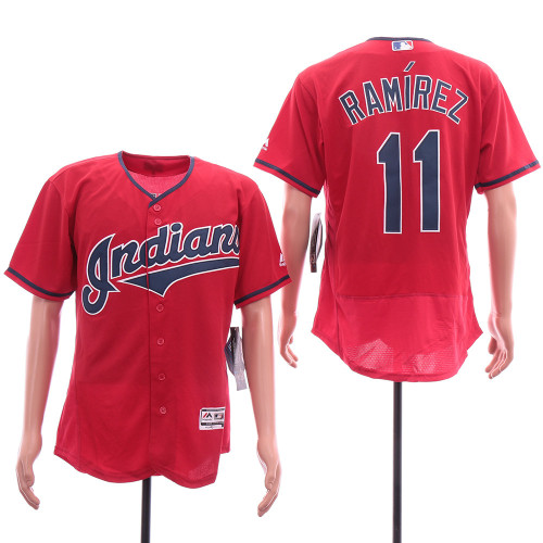 Cleveland indians 11 Jose Ramirez Flexbase Baseball Jersey Red