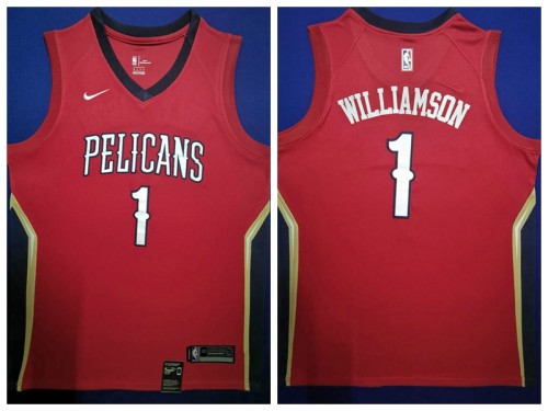 New Orleans Pelicans 1 Winning Williamson Basketball Jersey Red City version