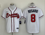 Nike Atlanta Braves 8 Eddie Rosario Baseball Jersey White