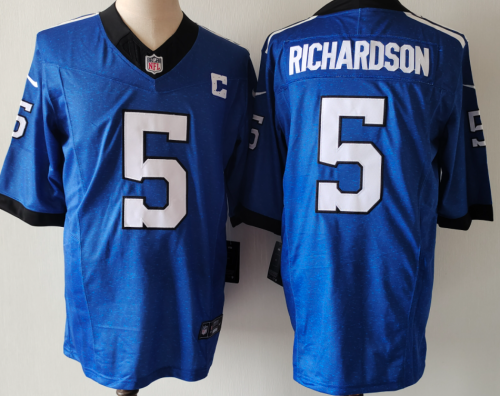 Indianapolis Colts 5 Anthony Richardson Football Jersey Blue Three Dynasties