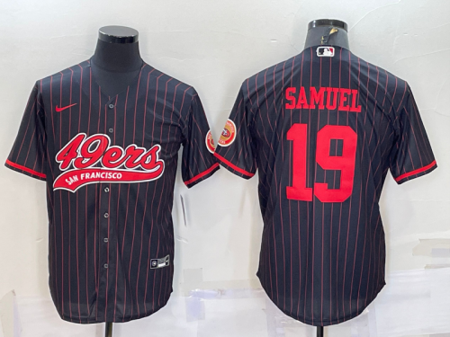 San Francisco 49ers 19 Deebo Samuel Baseball Jersey Black